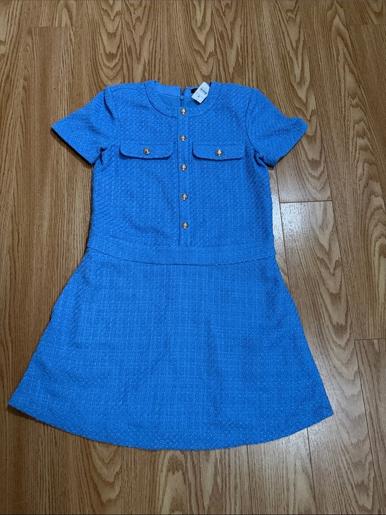 Ann Taylor Dresses & Skirts - Ann Taylor Tweed Flare Dress in Blue Skies.